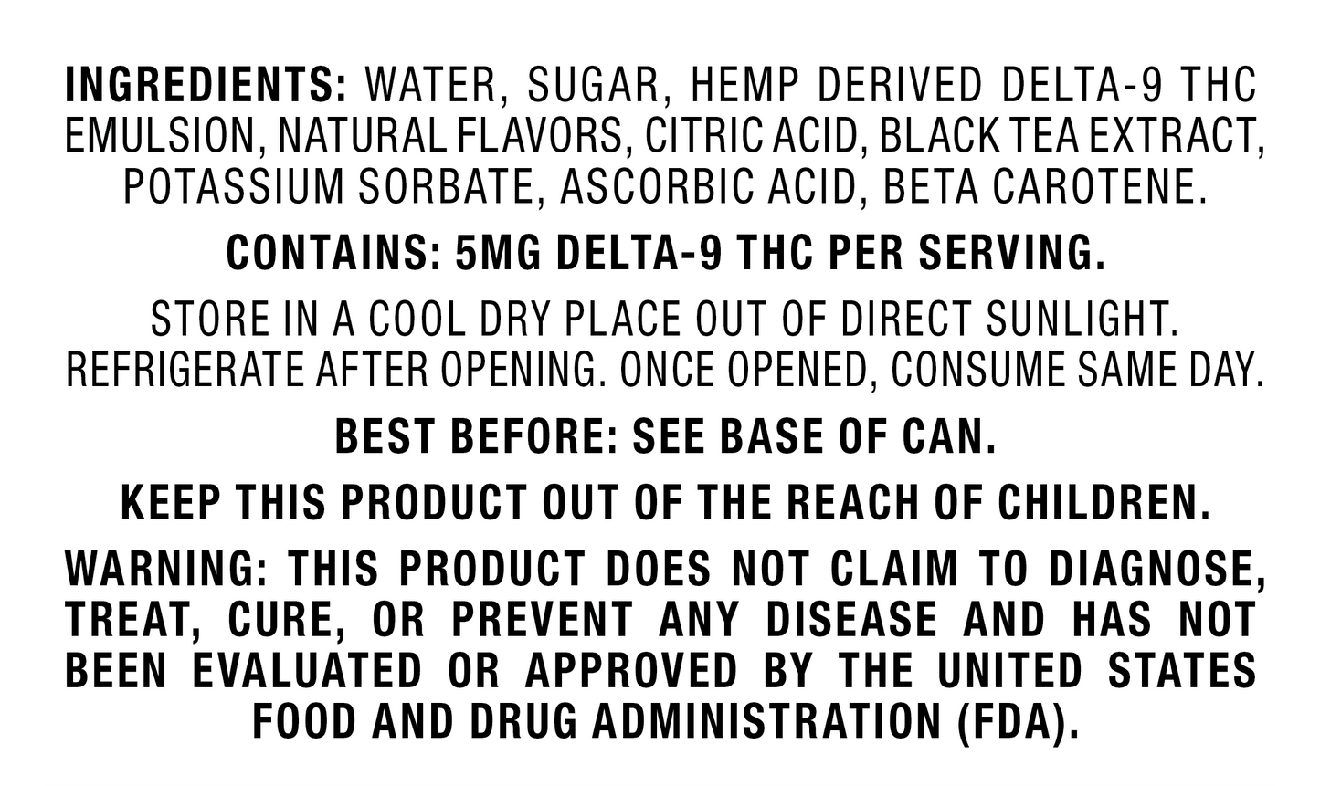 Delta 9/THC Seltzer Can 10mg - Miami Mint - 24 Pack