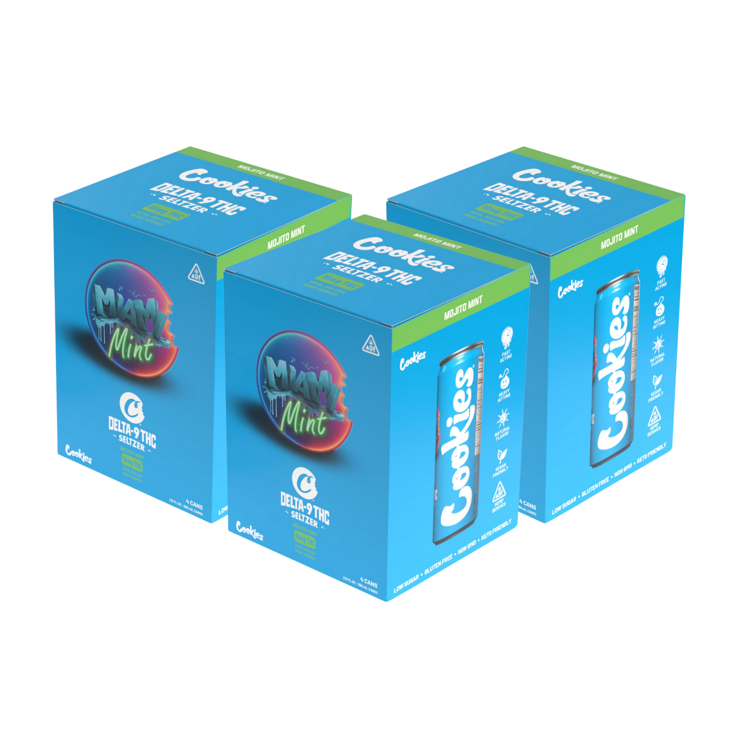 Cookies - Delta 9/THC Seltzer Can 10mg - Miami Mint