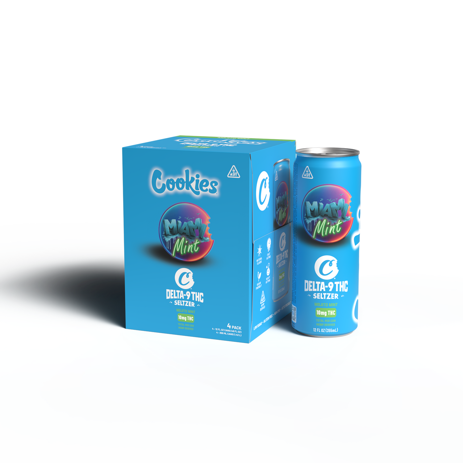 Cookies - Delta 9/THC Seltzer Can 10mg - Miami Mint